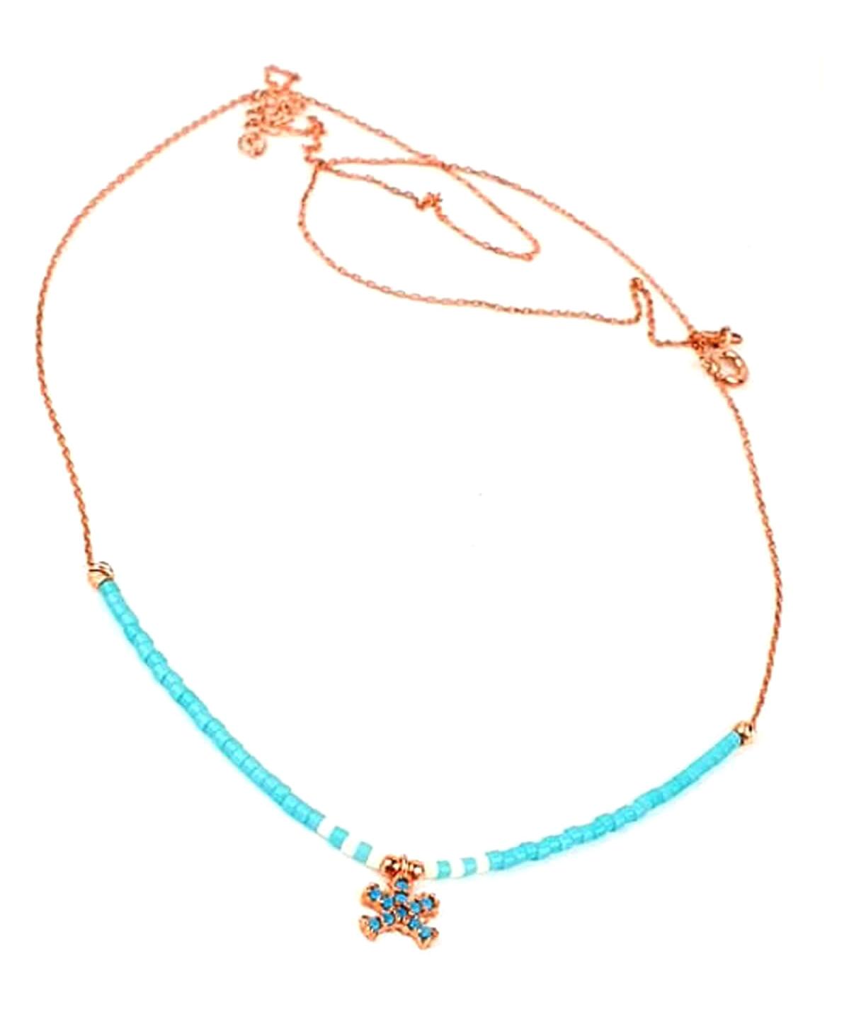Oseshop Çok Renkli Doğal Taş Taşlı 925 Ayar Forse Zincir Kadın Gümüş Kolye 45 cm