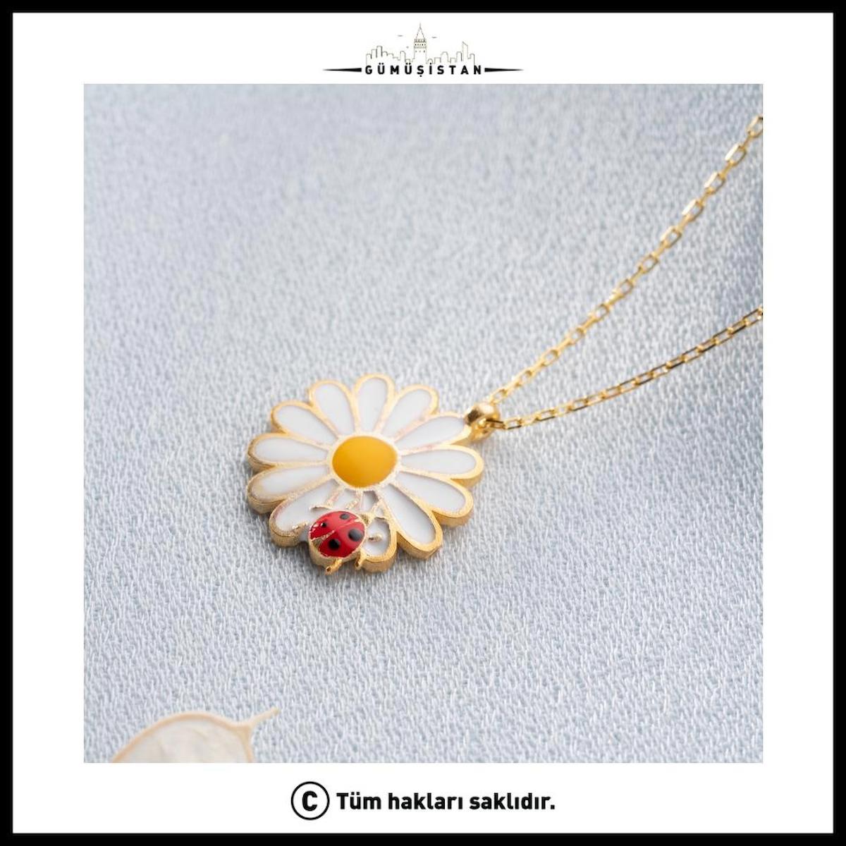 Gümüşistan Papatya Taşsız 925 Ayar Kararmayan Çiçek Forse Zincir Kadın Gümüş Kolye 45 cm