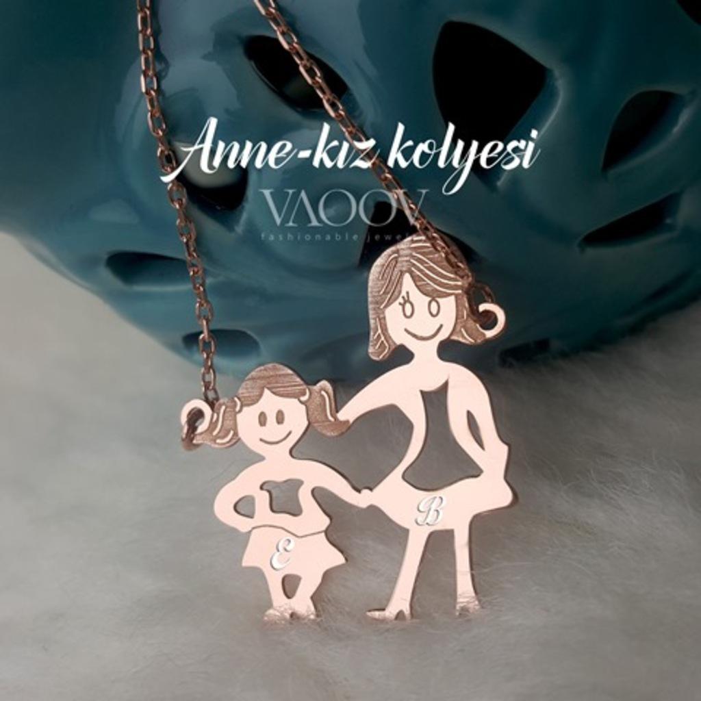 Vaoov Taşsız E S Harfli Düz Zincir Kadın Gümüş Kolye 45 cm