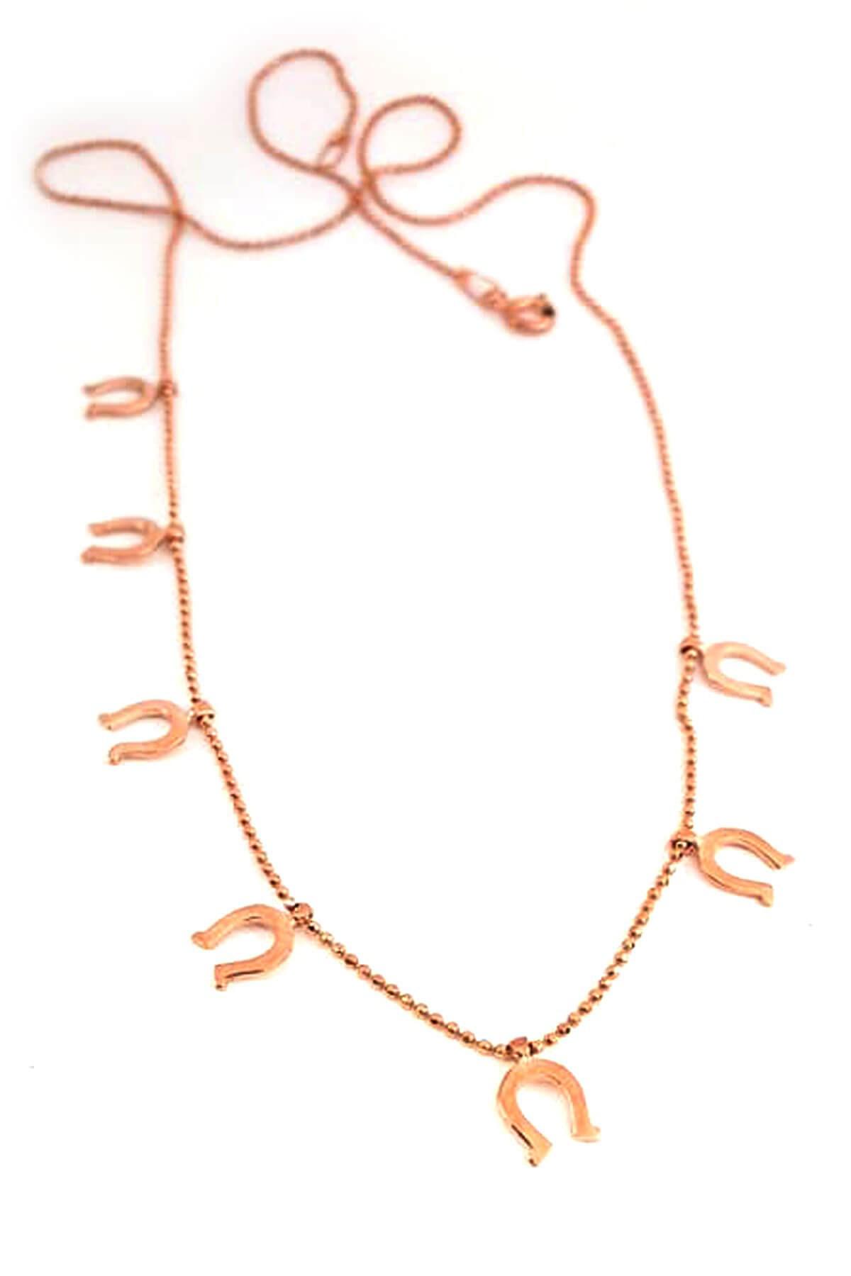 Oseshop Nal Taşsız 925 Ayar Kararmayan Figürlü Forse Zincir Kadın Gümüş Kolye 45 cm