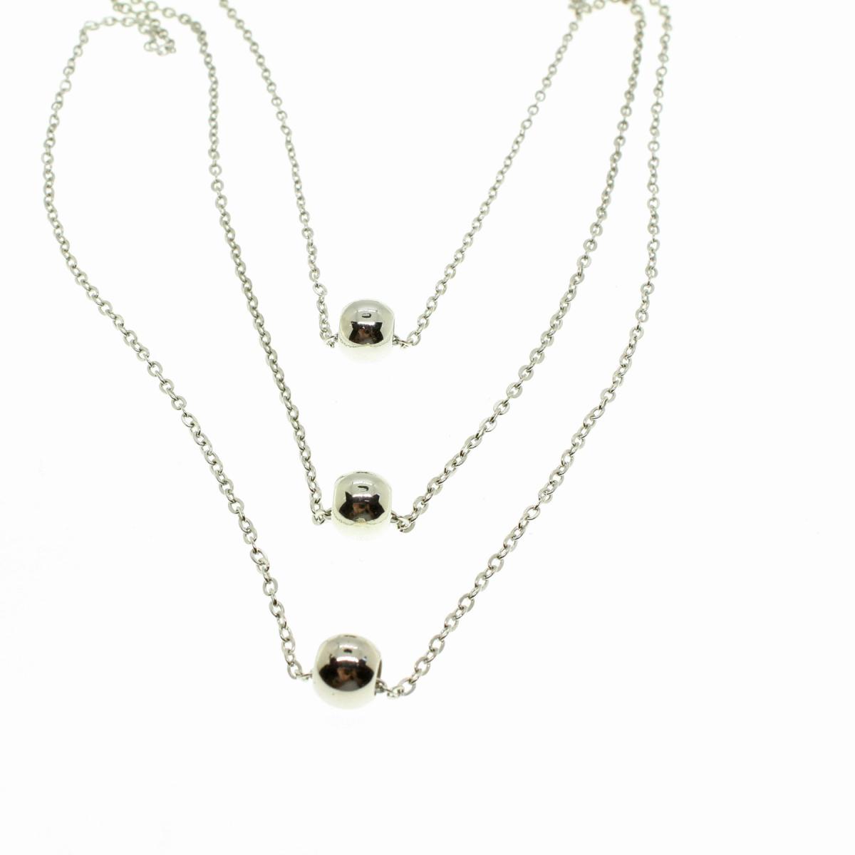 X Lady Accessories Taşsız Düz Düz Zincir Kadın Gümüş Kolye 60 cm