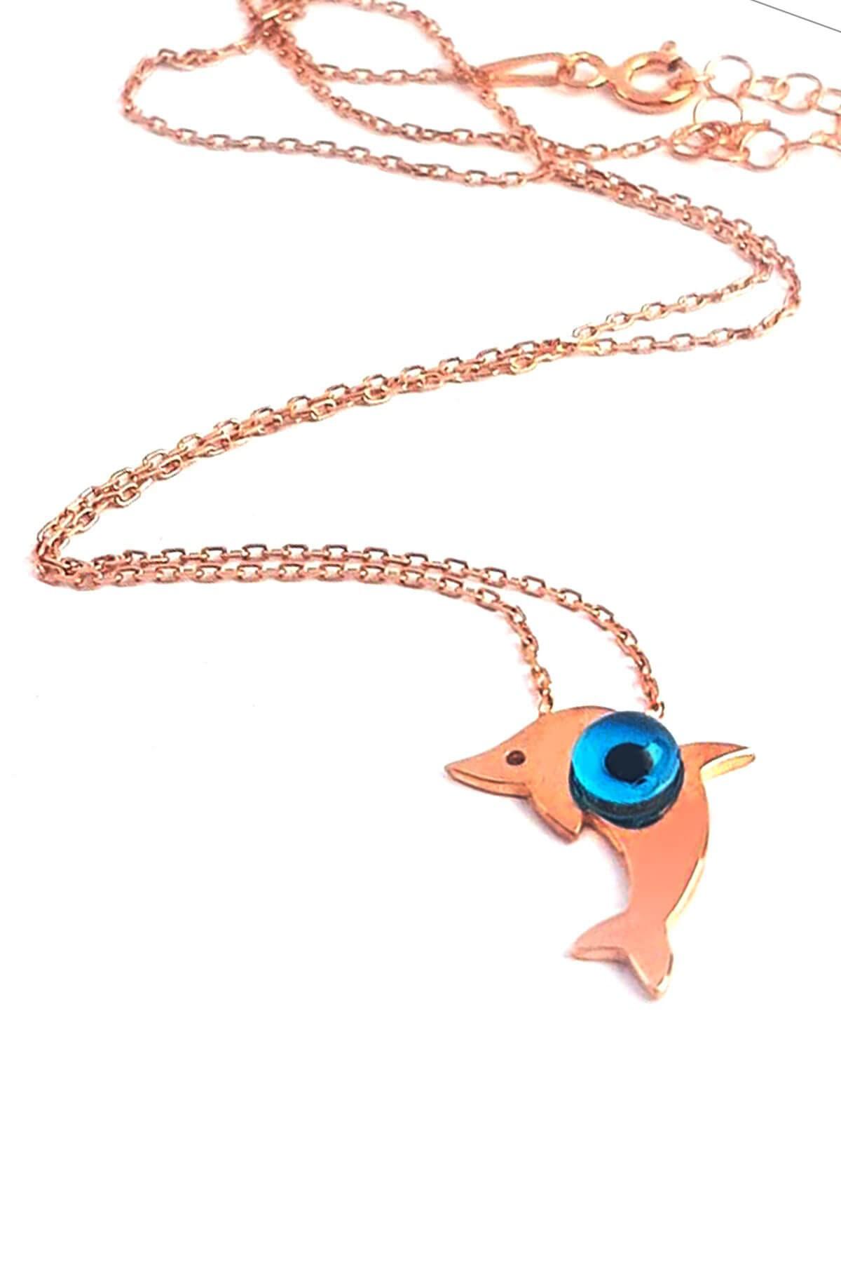 Oseshop Nazar Yunus Çok Renkli Taşlı 925 Ayar Kararmayan Figürlü Forse Zincir Kadın Gümüş Kolye 45 cm