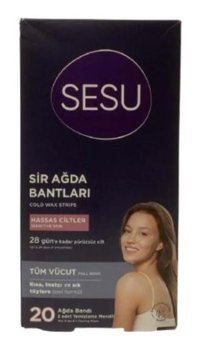 Sesu Özel Formül Hassas Ciltler 20 Adet Tüm Vücut Ağda Bandı