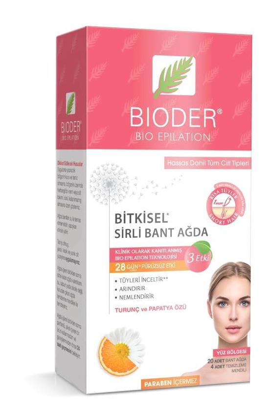 Bioder Turunç ve Papatya Özü Tüm Ciltler 20 Adet Yüz Ağda Bandı
