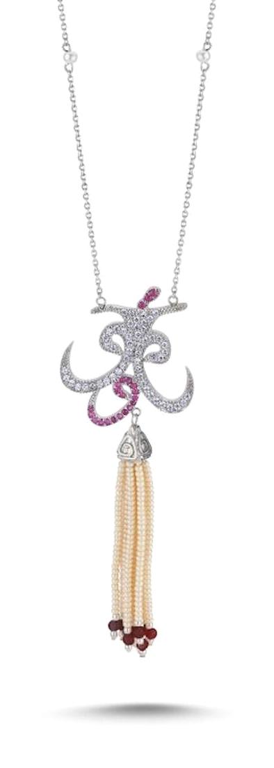 Silverlina Vav - Derviş Kolye Çok Renkli Zirkon Taşlı 925 Ayar Kararmayan Toplu Zincir Kadın Gümüş Kolye 45 cm
