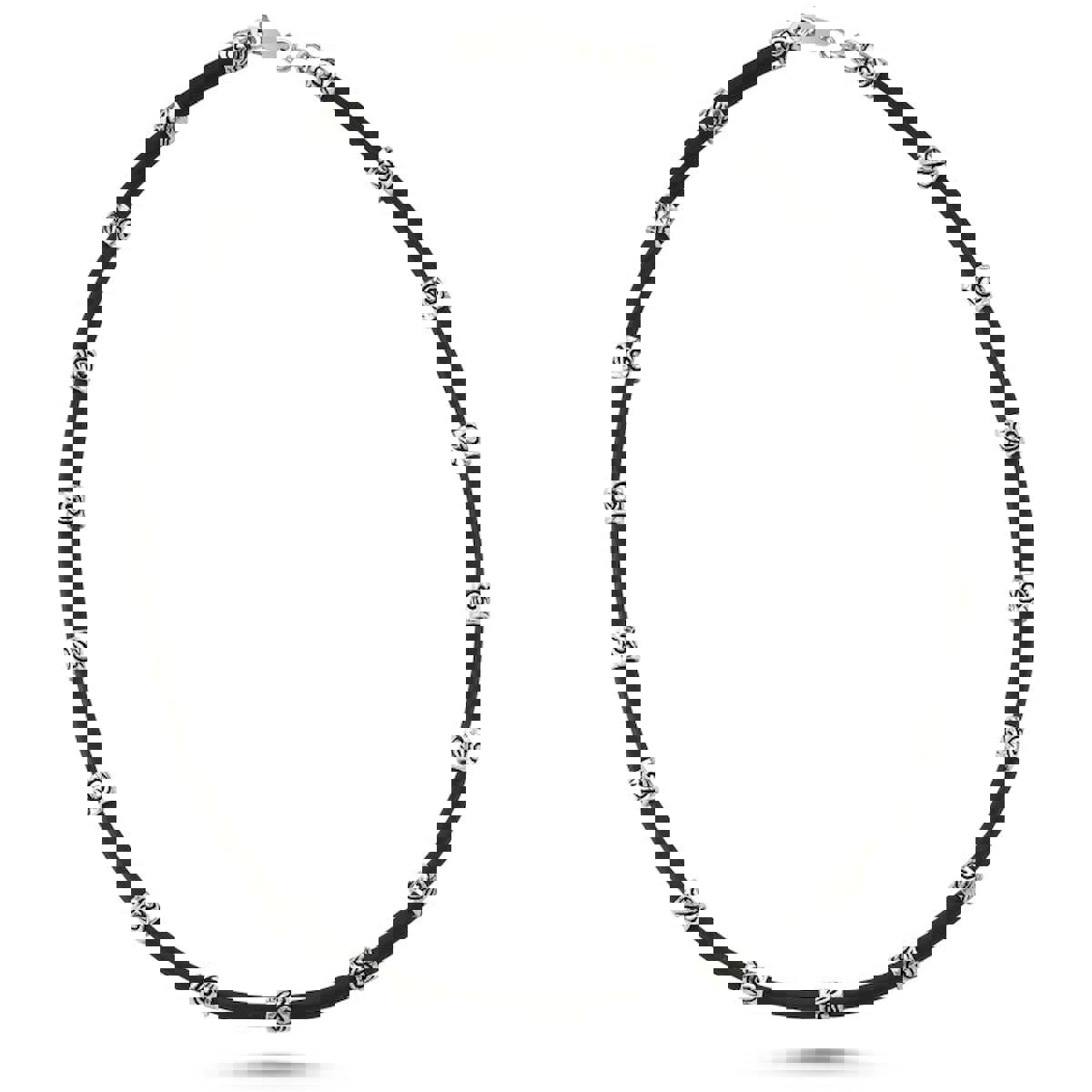 Silverlina Oval 925 Ayar Kararmayan Kauçuk Zincir Kadın Gümüş Kolye 45 cm