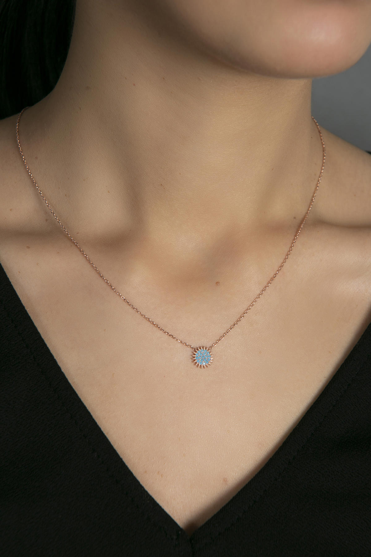 Elika Silver Beyaz Zirkon Taşlı 925 Ayar Kararmayan Burç Düz Zincir Kadın Gümüş Kolye