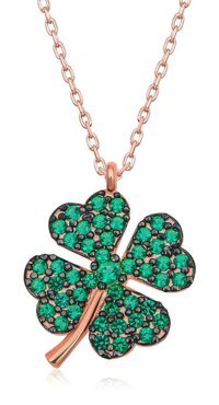 Serra Jewels Yeşil Zirkon Taşlı 925 Ayar Kararmayan Zincir Kadın Gümüş Kolye 45 cm
