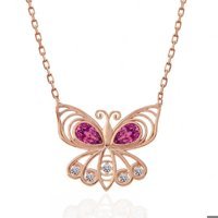 Serra Jewels Çok Renkli Taşlı 925 Ayar Kararmayan Zincir Kadın Gümüş Kolye 45 cm