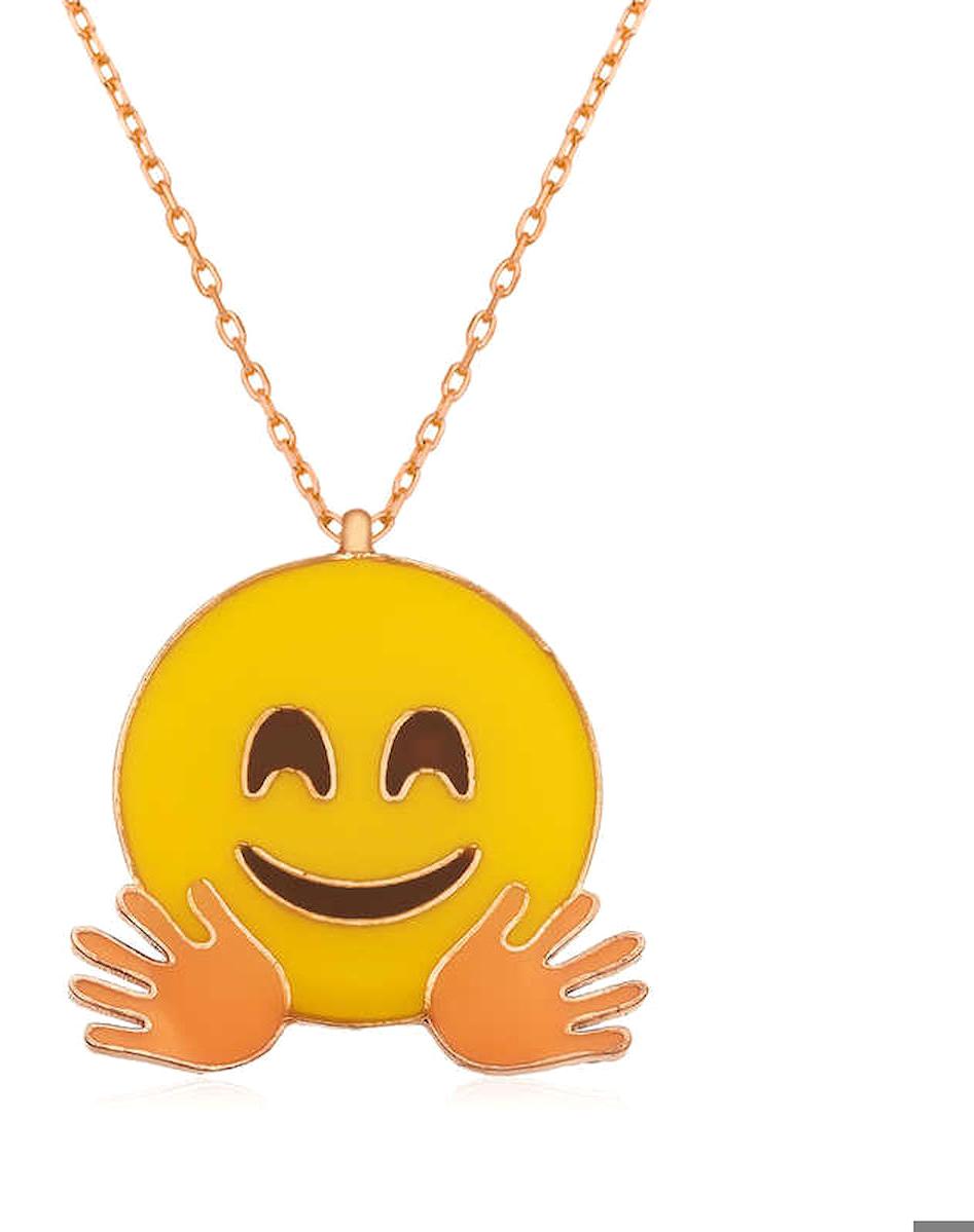 Ebuz Emoji Kararmayan Düz Zincir Kadın Gümüş Kolye 45 cm