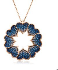 Serra Jewels Mavi Zirkon Taşlı Kararmayan Figürlü Forse Zincir Kadın Gümüş Kolye 45 cm