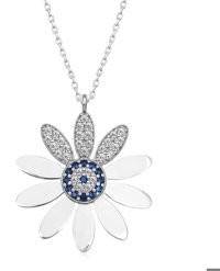 Serra Jewels Beyaz-Mavi Zirkon Taşlı Kararmayan Zincir Kadın Gümüş Kolye 45 cm