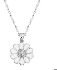Serra Jewels Papatya Beyaz Zirkon Taşlı Kararmayan Forse Zincir Kadın Gümüş Kolye 45 cm