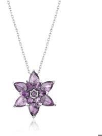 Serra Jewels Mor Taşlı 925 Ayar Kararmayan Zincir Kadın Gümüş Kolye 45 cm