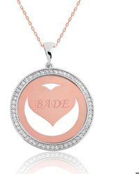 Serra Jewels Beyaz Taşlı Kararmayan Kalp Forse Zincir Kadın Gümüş Kolye 45 cm