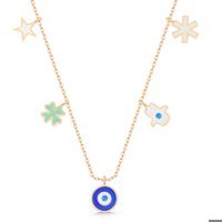 Serra Jewels Beyaz-Mavi Zirkon Taşlı Kararmayan Kalp Forse Zincir Kadın Gümüş Kolye 45 cm