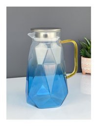 Acar Lizbon Blue Metal Kapaklı Borosilikat Sürahi 1.8 lt