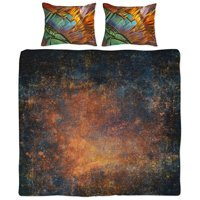 Helen George Rusty Mikrofiber 160x220 cm Çarşafsız Desenli Tek Kişilik Nevresim Takımı Çok Renkli