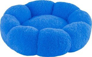 Patiderm Peluş Yıkanabilir Tek Fonksiyonlu 50x50x14 cm Sepet Kedi Yatağı Mavi