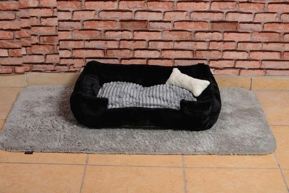 Cookie Pet Yıkanabilir Tek Fonksiyonlu 70x50 cm Sepet Kedi Yatağı Siyah-Gri