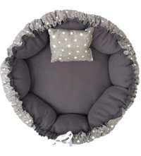 Patiderm Çift Taraflı Yıkanabilir Tek Fonksiyonlu 45x45x80x80 cm Simit Kedi Yatağı Gri