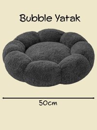 Patiderm Peluş Yıkanabilir Tek Fonksiyonlu 50x50x14 cm Minder Kedi Yatağı Gri