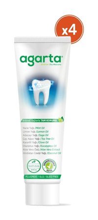 Agarta Doğal Bitki Özlü Florürsüz Diş Macunu 100 Ml/130 Gr 4 Paket