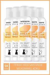 Watsons Invisible Fresh Pudrasız Ter Önleyici Antiperspirant Sprey Kadın Deodorant 5x150 ml
