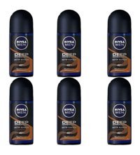 Nivea Deep Dimension Espresso Pudrasız Ter Önleyici Antiperspirant Roll-On Erkek Deodorant 6x50 ml