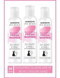 Watsons Fresh Women Pudrasız Antiperspirant Sprey Kadın Deodorant 3x150 ml