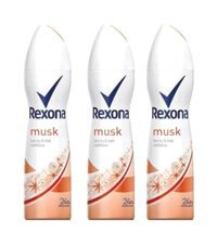 Rexona Musk Pudrasız Sprey Kadın Deodorant 3x150 ml