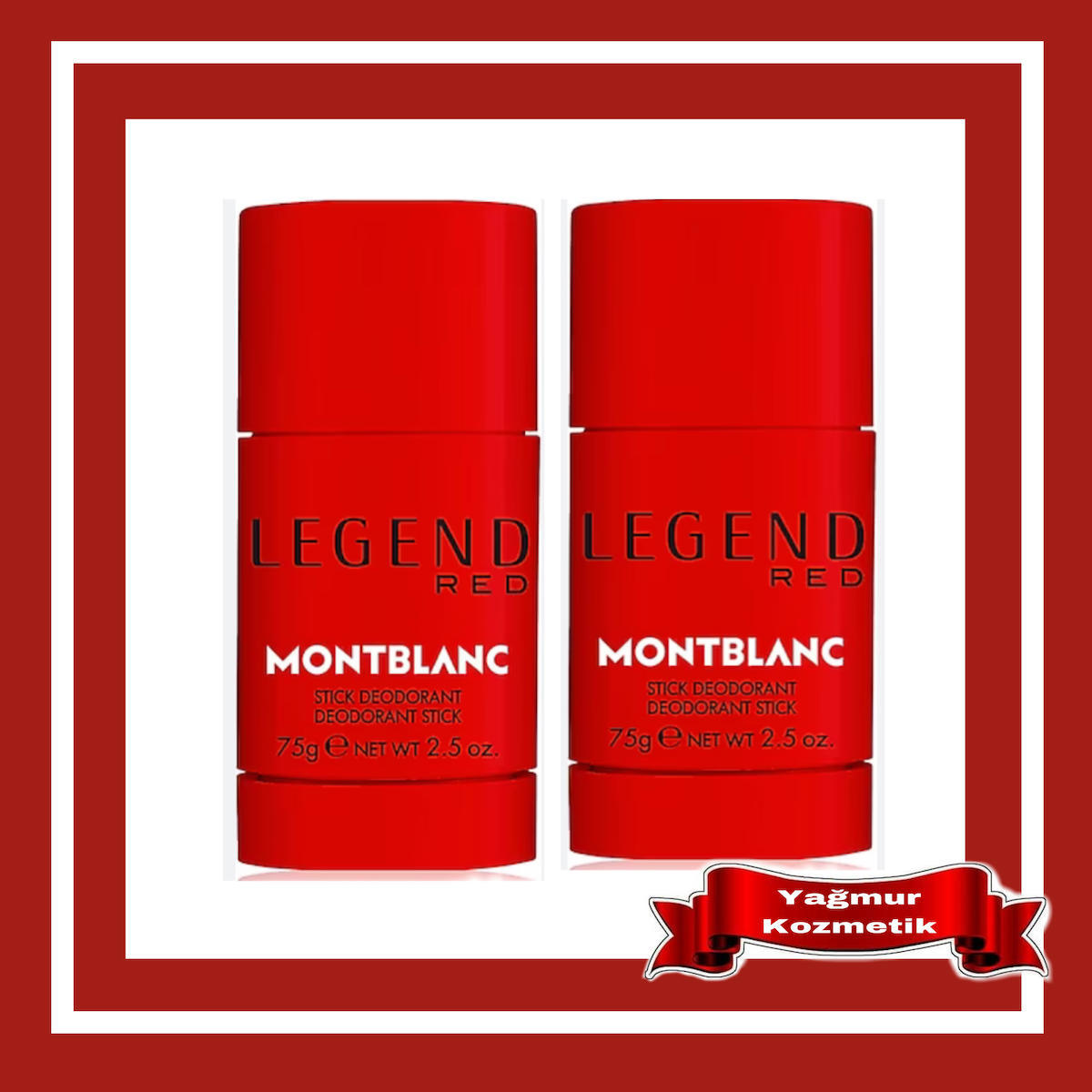 Mont Blanc Legend Red Pudralı Ter Önleyici Stick Erkek Deodorant 2x75 gr