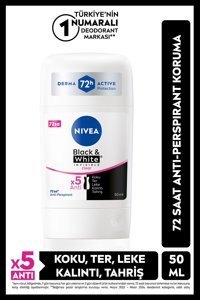 Nivea Black & White Pudralı Ter Önleyici Antiperspirant Stick Kadın Deodorant 50 ml