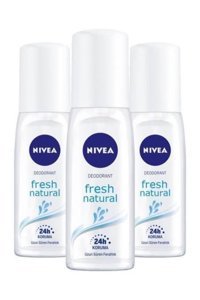 Nivea Fresh Natural Pudrasız Ter Önleyici Sprey Kadın Deodorant 3x75 ml