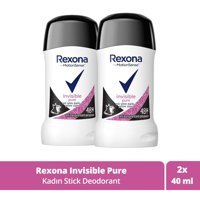 Rexona Invisible Pure Pudrasız Ter Önleyici Antiperspirant Stick Kadın Deodorant 2x40 ml