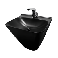 Bien Dante Monoblok Klasik Tekli 55 cm Seramik Seramik Dikdörtgen Lavabo Siyah