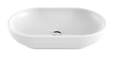 Creavit Mina Mn165 Klasik Tekli 65 cm Seramik Tezgah Üstü Oval Lavabo Beyaz