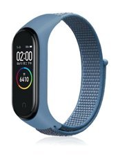 Tagomoon Mi Band 4-5-6-7 Uyumlu Xiaomi Mi Band Hasır Örgü Akıllı Saat Kordonu Mavi