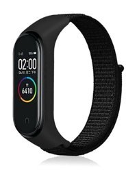 Tagomoon Mi Band 4-5-6-7 Uyumlu Xiaomi Mi Band Hasır Örgü Akıllı Saat Kordonu Siyah