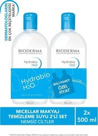 Bioderma Hydrabio H2O C Vitaminli Tüm Ciltler Su Bazlı Yüz ve Makyaj Temileyici 2x500 ml