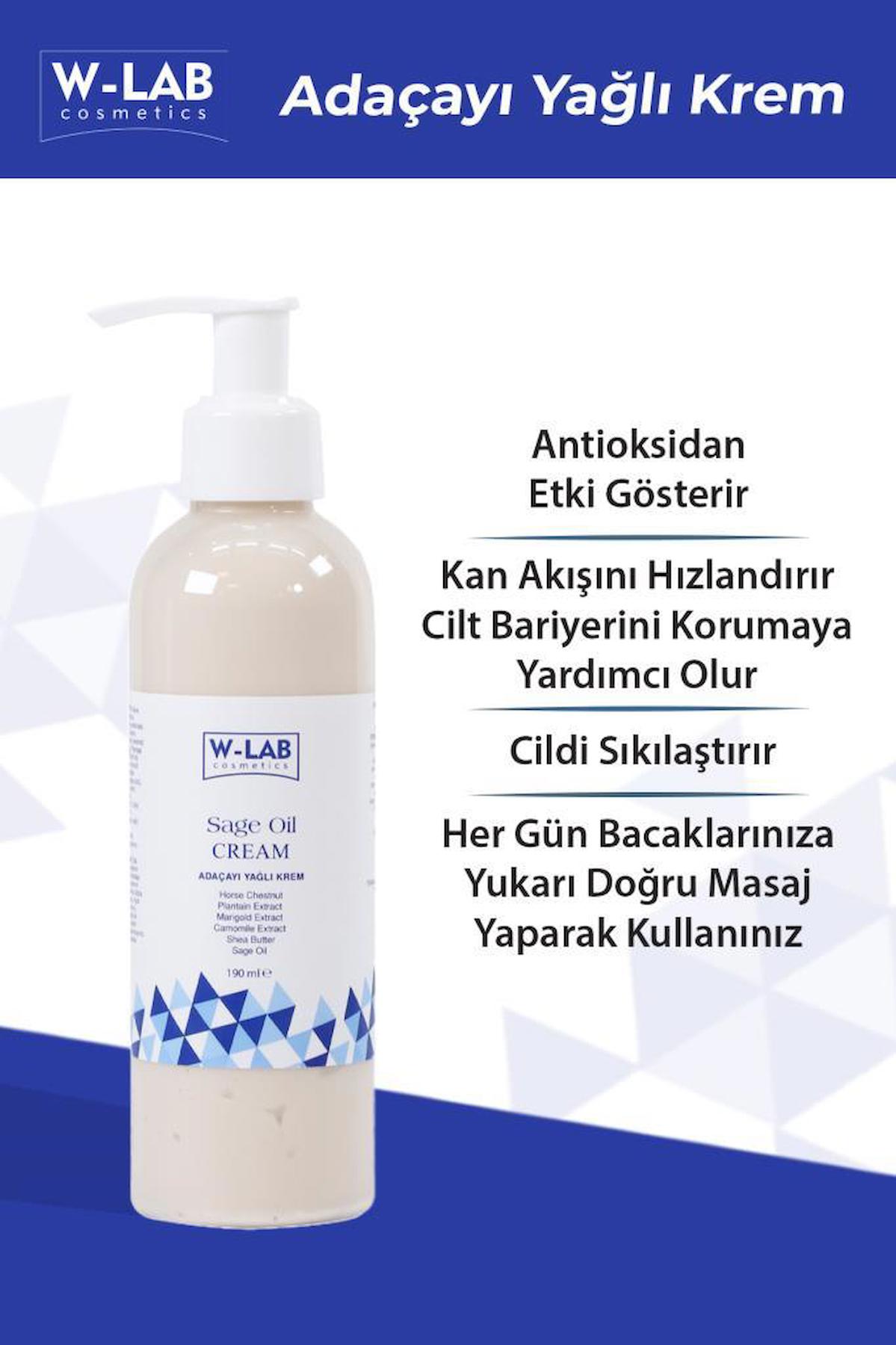 W Lab Adaçayı Yağlı Krem Sıkılaştırıcı Krem Selülit Kremi 190 ml