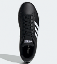Adidas Grand Court Base EE7900 Ortopedik Bağcıklı Erkek Yürüyüş Ayakkabısı Siyah