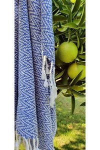 Saida Handmade Collection Pamuklu Plaj Havlusu Mavi