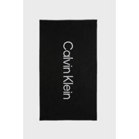 Calvin Klein Pamuklu Plaj Havlusu Beyaz Siyah
