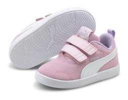 Puma Courtflex V2 Mesh 371759-08 Ortopedik Cırtlı Kız Çocuk Günlük Ayakkabı Pembe