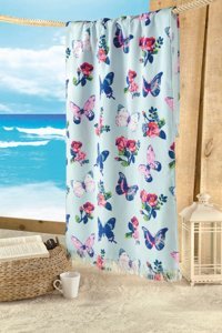Maxstyle Butterflies Kadife Plaj Havlusu Çok Renkli