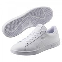 Puma Smash V2 Leather 365215-07 Bağcıklı Unisex Günlük Ayakkabı Beyaz