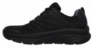 Skechers D'lux Walker 232044-BBK Ortopedik Bağcıklı Erkek Günlük Ayakkabı Siyah