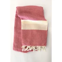 Asa Cotton Rejenere Elmas Pamuklu Plaj Havlusu Kırmızı