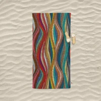 Pastel Tile Pamuklu Plaj Havlusu Çok Renkli